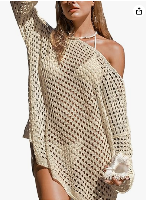 Beach Single-shoulder Long-sleeved Beach Cover-up Shirt