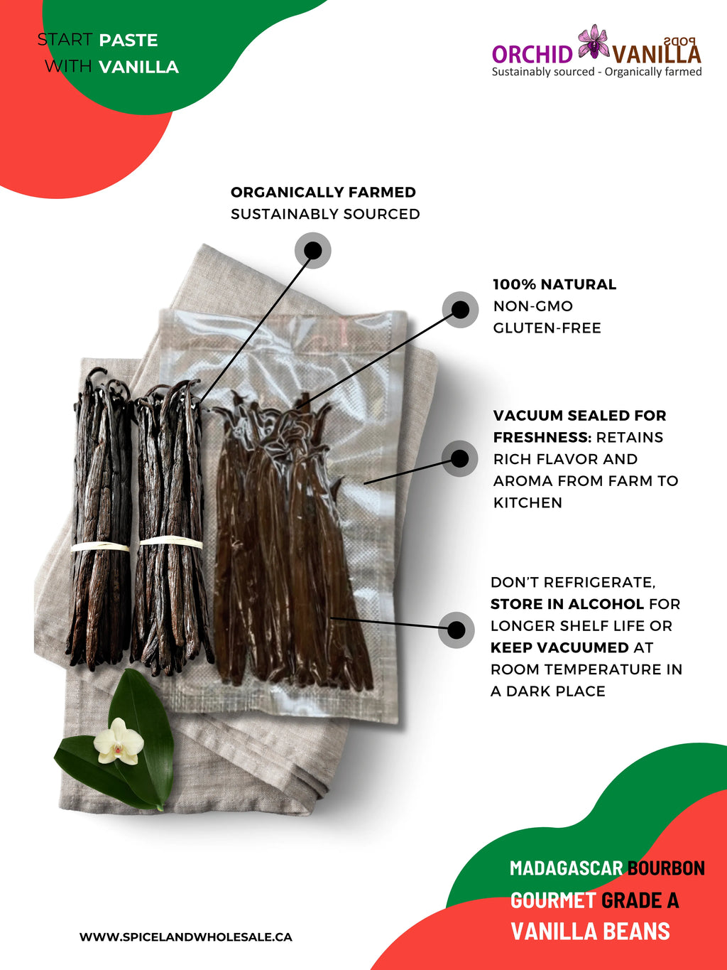 Madagascar Bourbon Vanilla Beans Gourmet Grade-A <br>For Extract And Baking<BR>By Pound