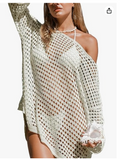 Beach Single-shoulder Long-sleeved Beach Cover-up Shirt