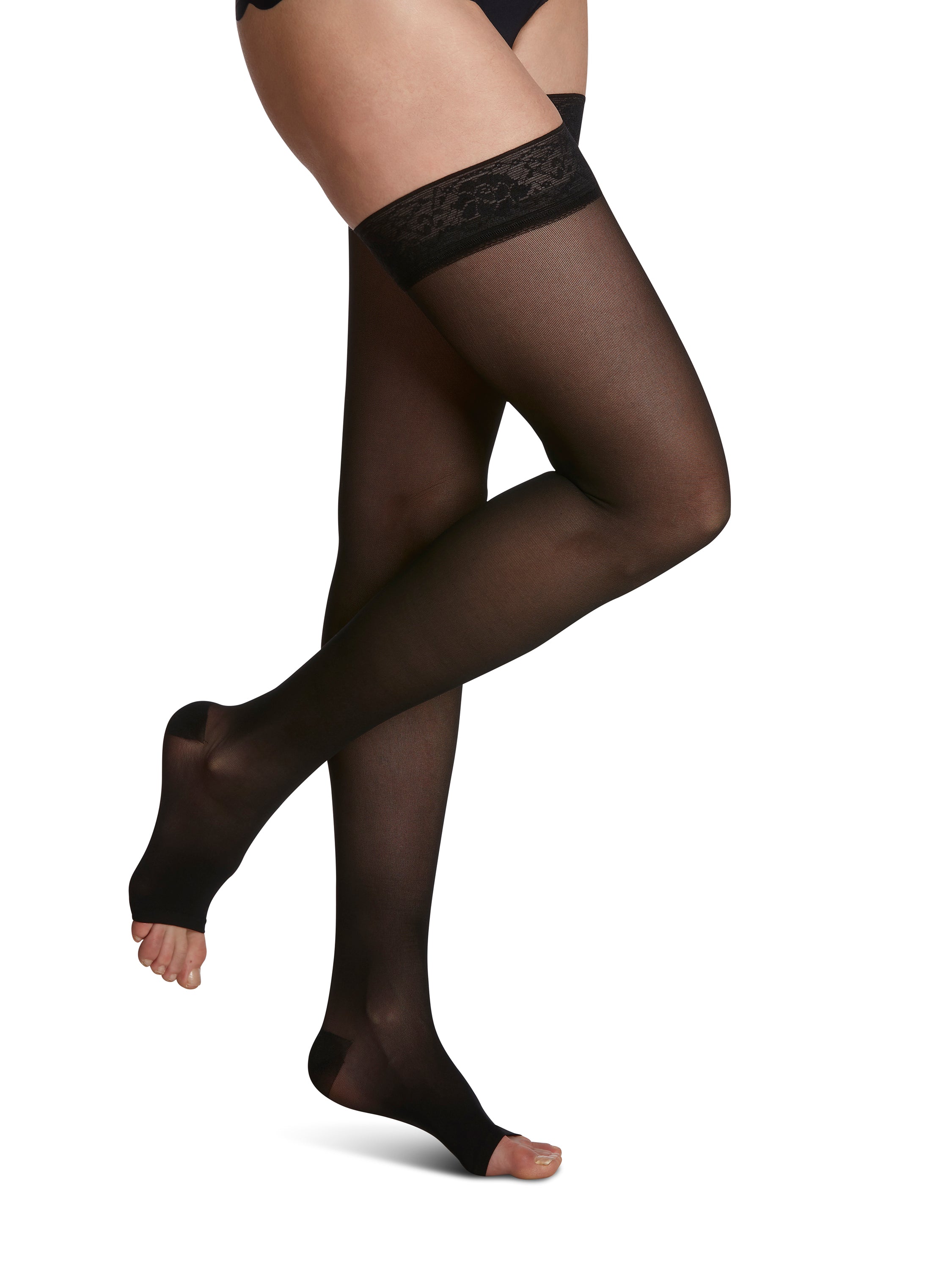 Sigvaris Women's Style Sheer Thigh-High Open-Toe 30-40mmHg