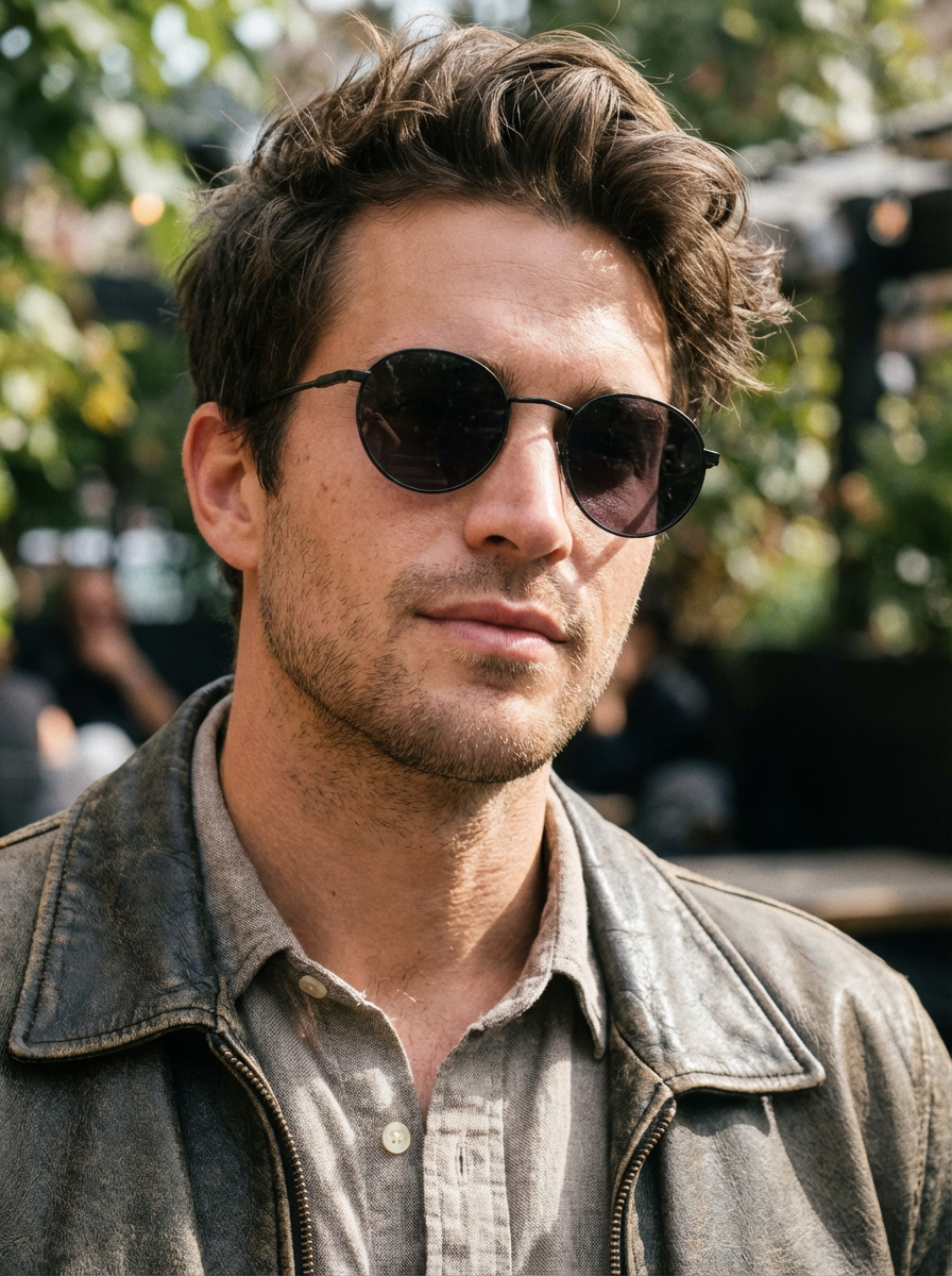 Boléro Sage — Round Metal Polarized Sunglasses