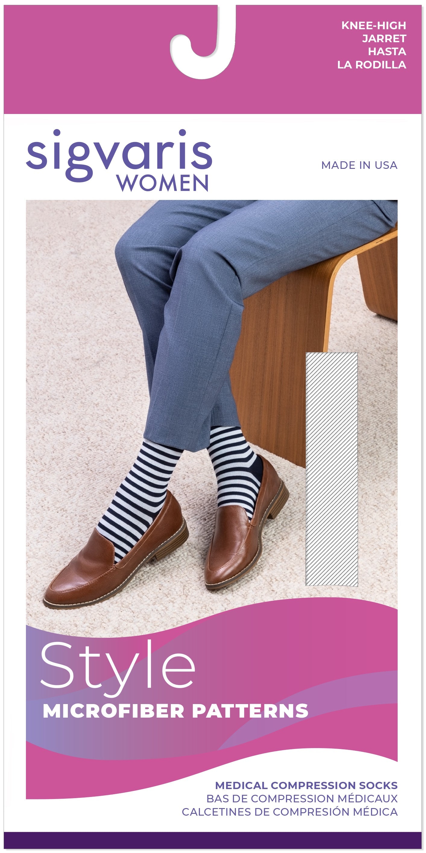 Sigvaris Women's Style Microfiber Patterns Calf 20-30mmHg Women's Closed Toe