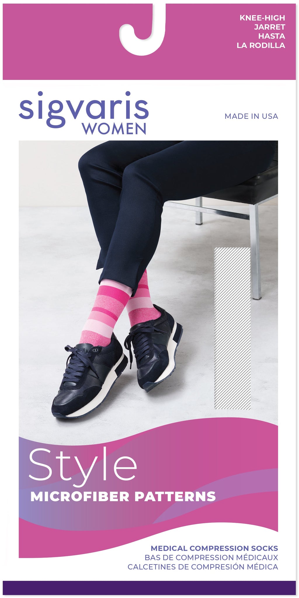 Sigvaris Women's Style Microfiber Patterns Calf 20-30mmHg Women's Closed Toe