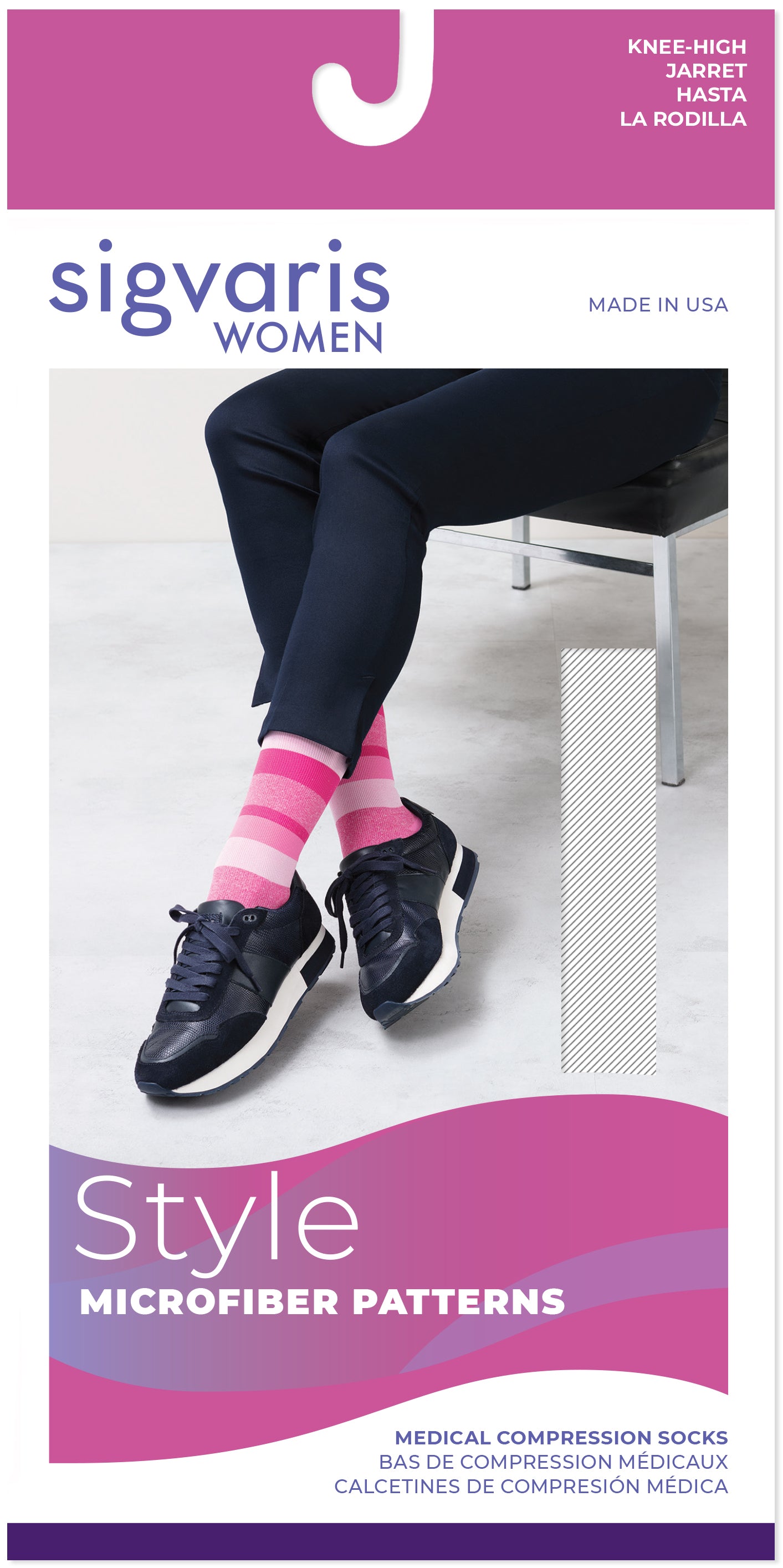 Sigvaris Women's Style Microfiber Patterns Calf 20-30mmHg Women's Closed Toe