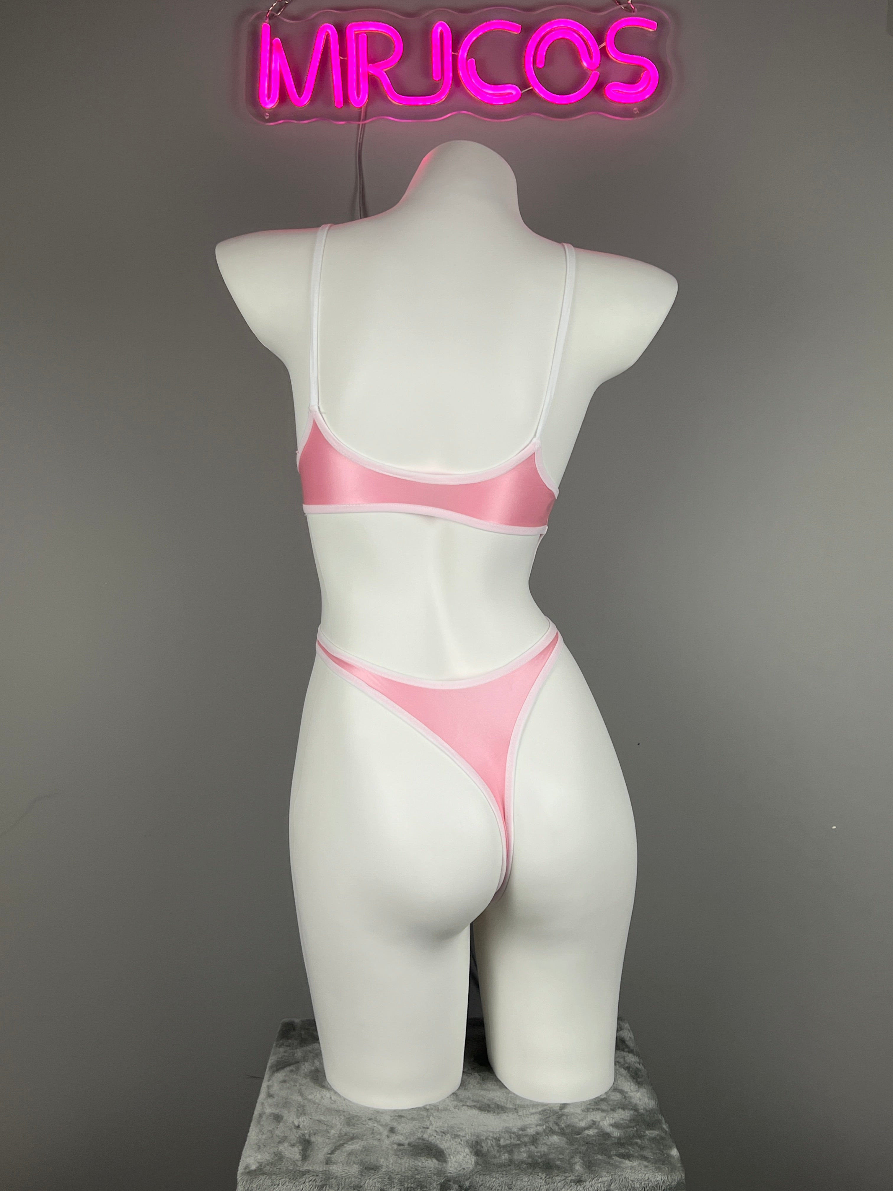 Women's High-Cut One-Piece Satin Spandex BodySuit Swimsuit with Side Cutouts