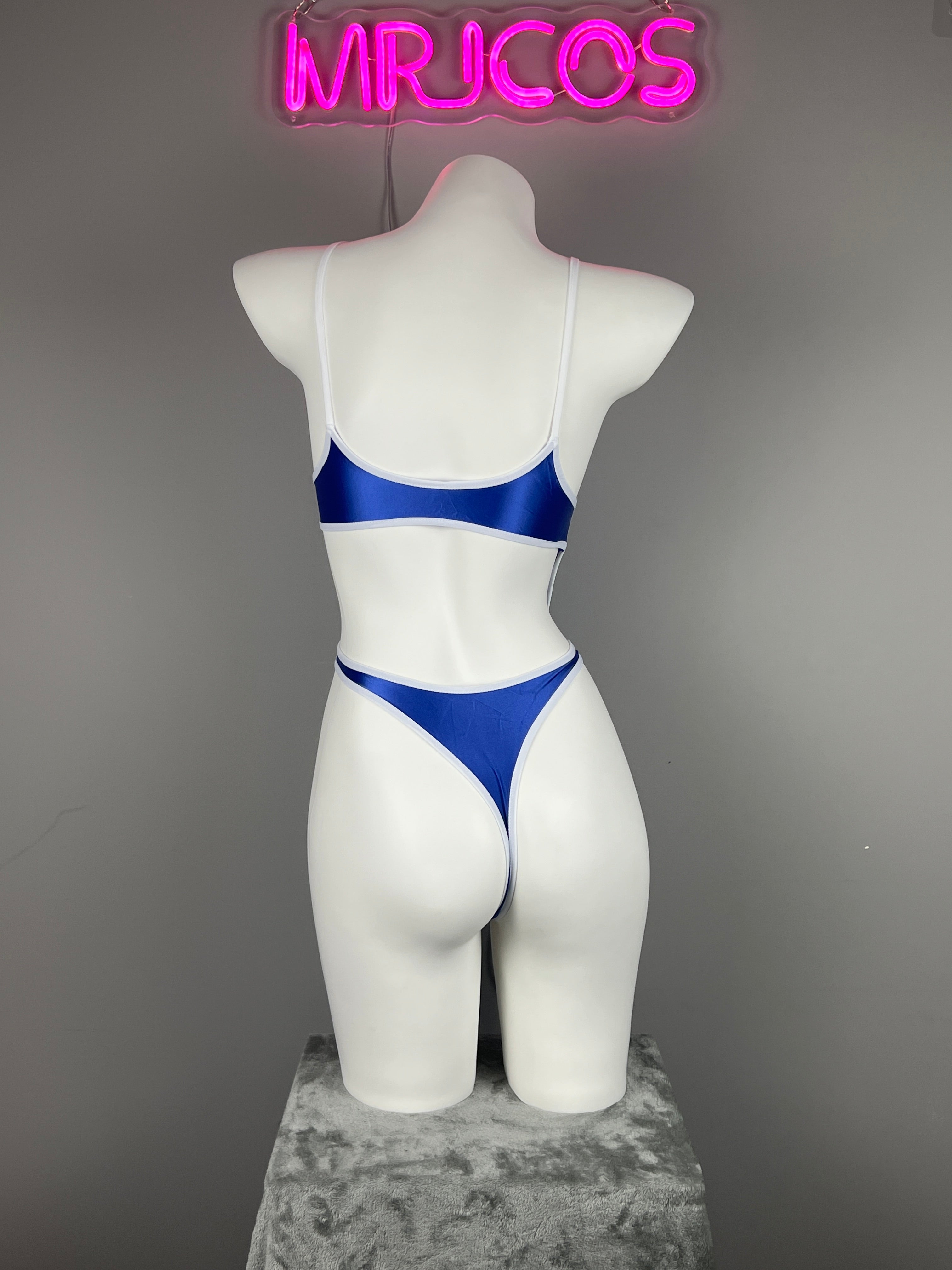 Women's High-Cut One-Piece Satin Spandex BodySuit Swimsuit with Side Cutouts