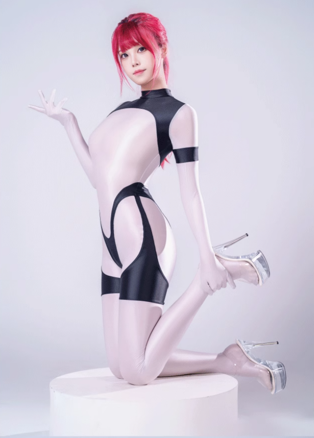Anime Sci-fi Spandex Swimwear Racing Suit Full Bodysuit Zentai with Crotch Zipper