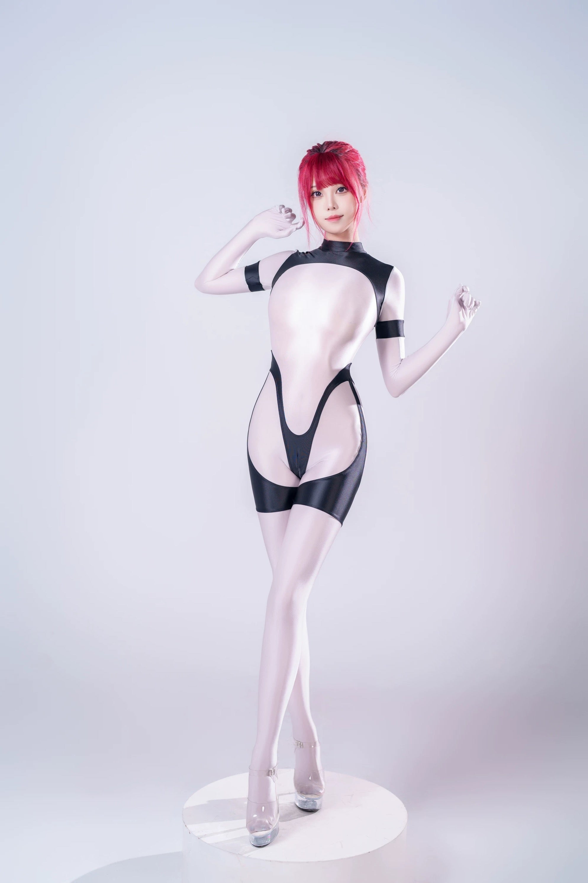 Anime Sci-fi Spandex Swimwear Racing Suit Full Bodysuit Zentai with Crotch Zipper