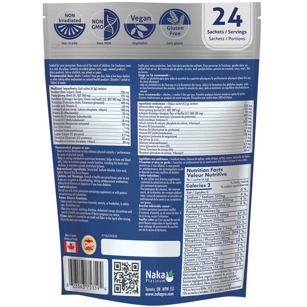 Naka Platinum ELECTROLYTES + ENERGY, 24 Sachets