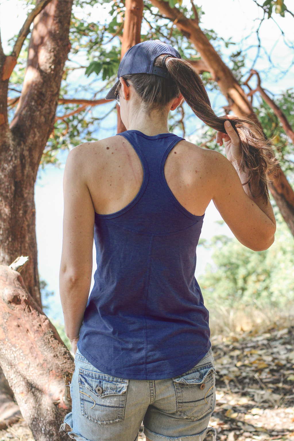 Women's Racerback Eco Tank Top - Blank Apparel - Heather Navy