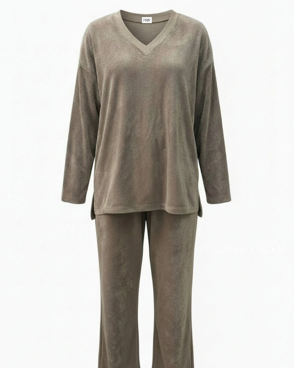 Terry & Co. - Relaxed French Terry Matching Lounge Set For Women 2PC In Latte