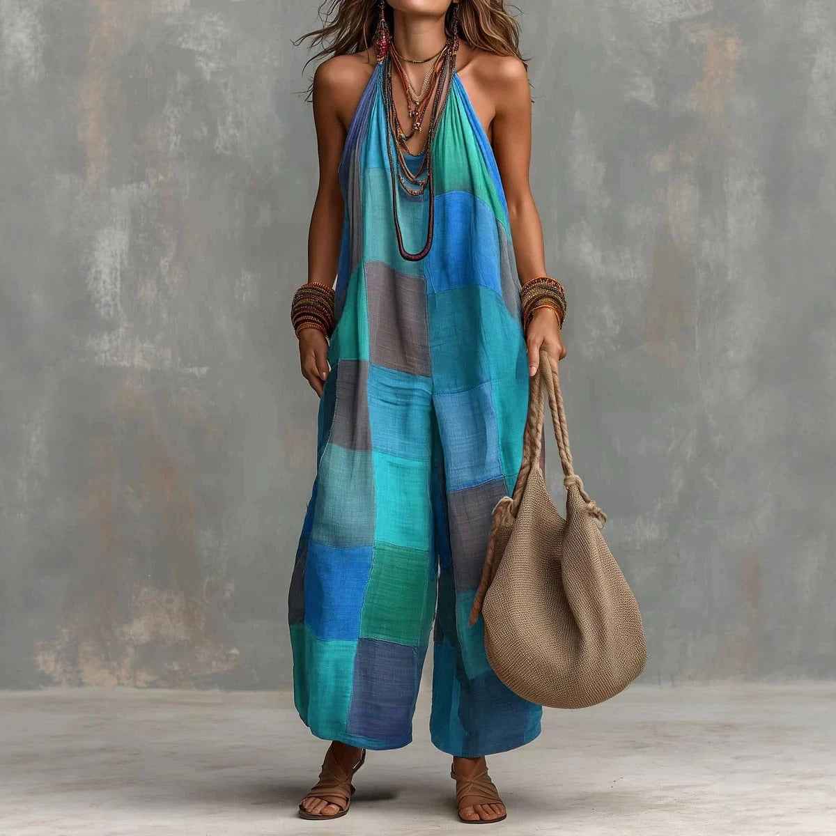 New Style Casual Printed Plaid Jumpsuit Womens Clothing