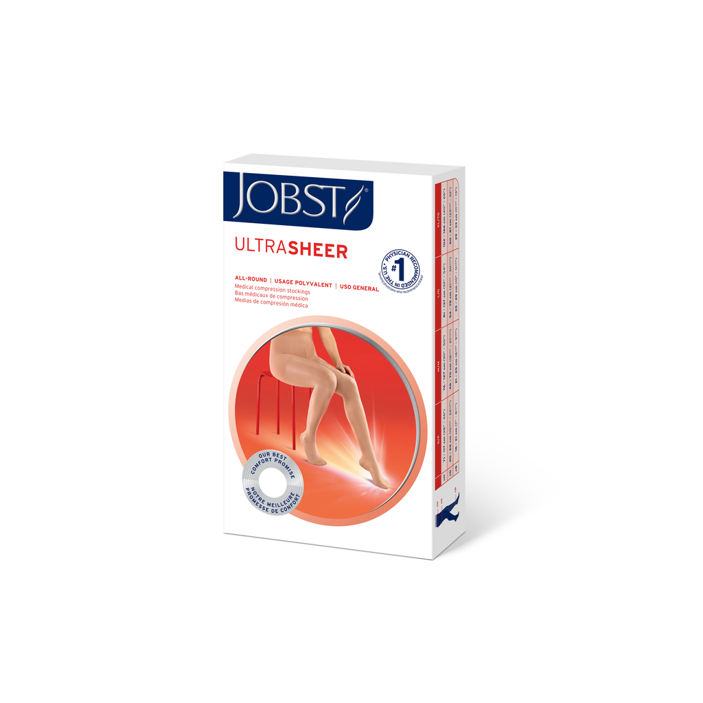 JOBST UltraSheer Compression Stockings 20-30 mmHg Waist High Closed Toe